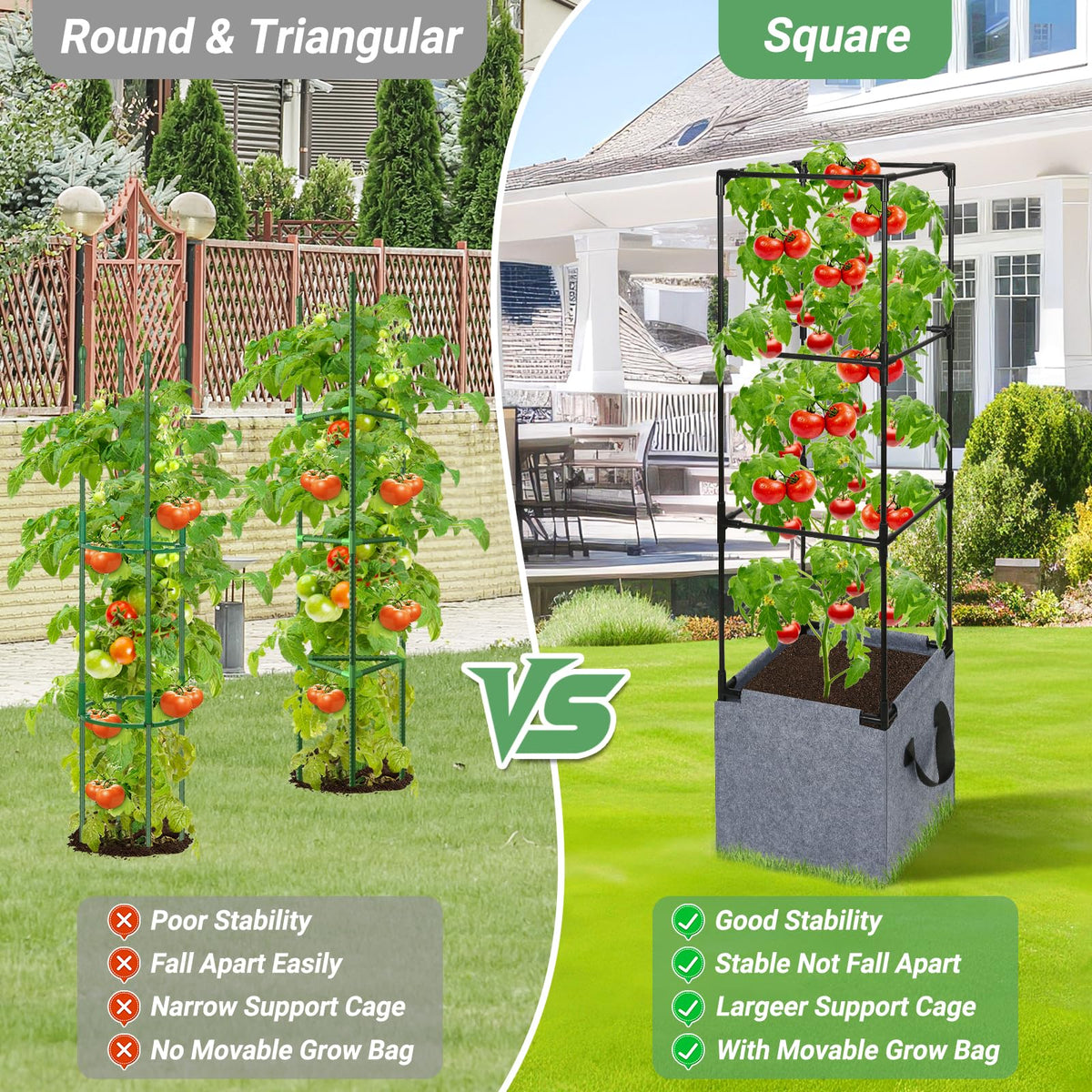 Qinzave 4-way connections create a sturdy square trellis frame