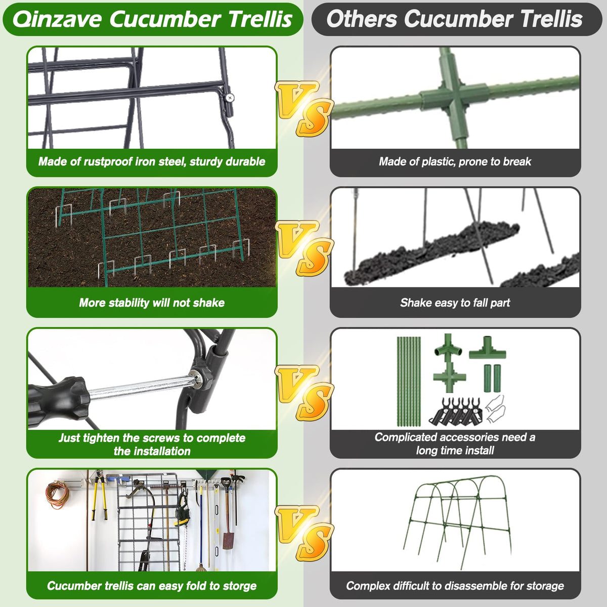 Qinzave a-frame design trellis provides balanced, space-efficient vine support
