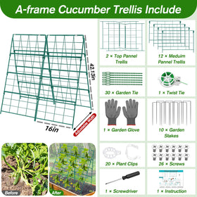 Qinzave cucumber trellis durable steel supports vigorous vine growth.