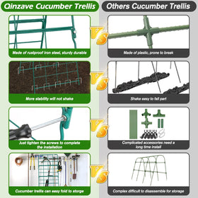 Qinzave cucumber trellis foldable storage design facilitates compact offseason storage.