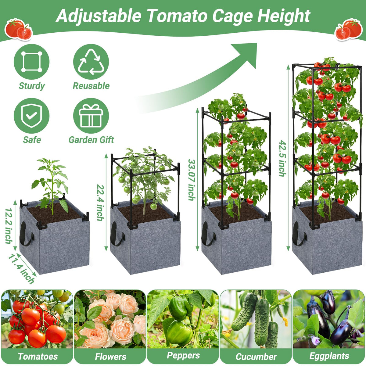 Qinzave fiberglass stakes provide stable, tall plant support