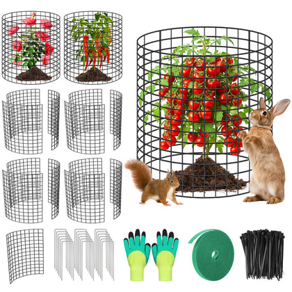 Qinzave plant protector cylindrical cage shields flowers from animals while allowing sunlight.