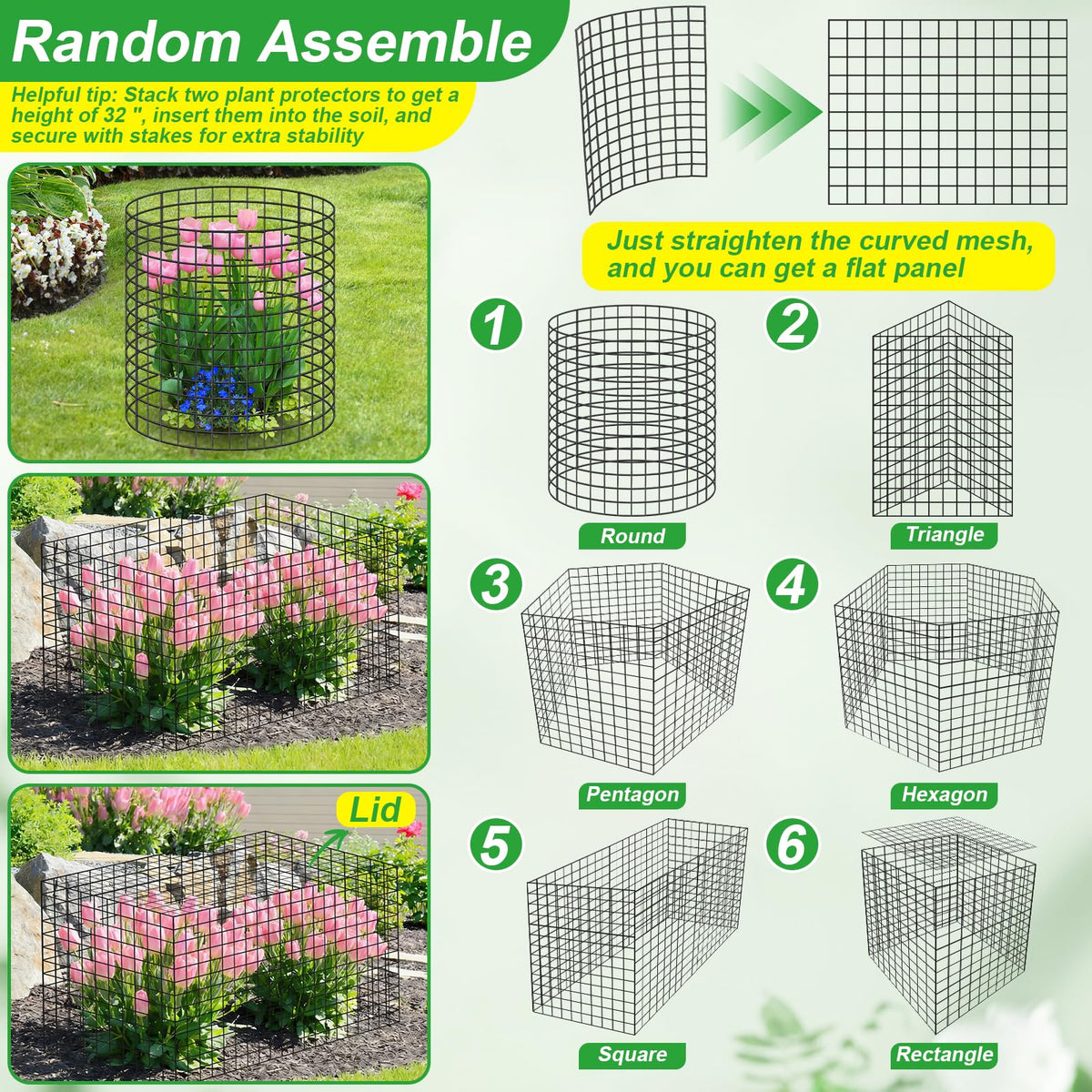Qinzave pre-bent metal mesh panels simplify fast tool-free setup for gardens.