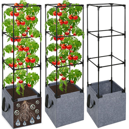 Qinzave square tomato cage assembly shows easy setup for gardens