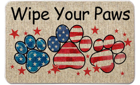 QIONG MENG 4th of July door mat with patriotic design welcomes guests at your entry.