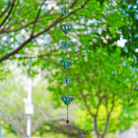 Qipade rain chain includes a bell pendant for gentle wind chimes.