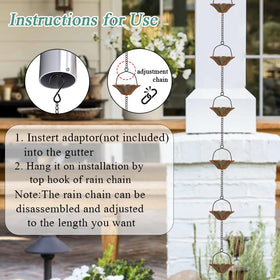 Qipade rain chain bell pendant adds crisp wind chime sound