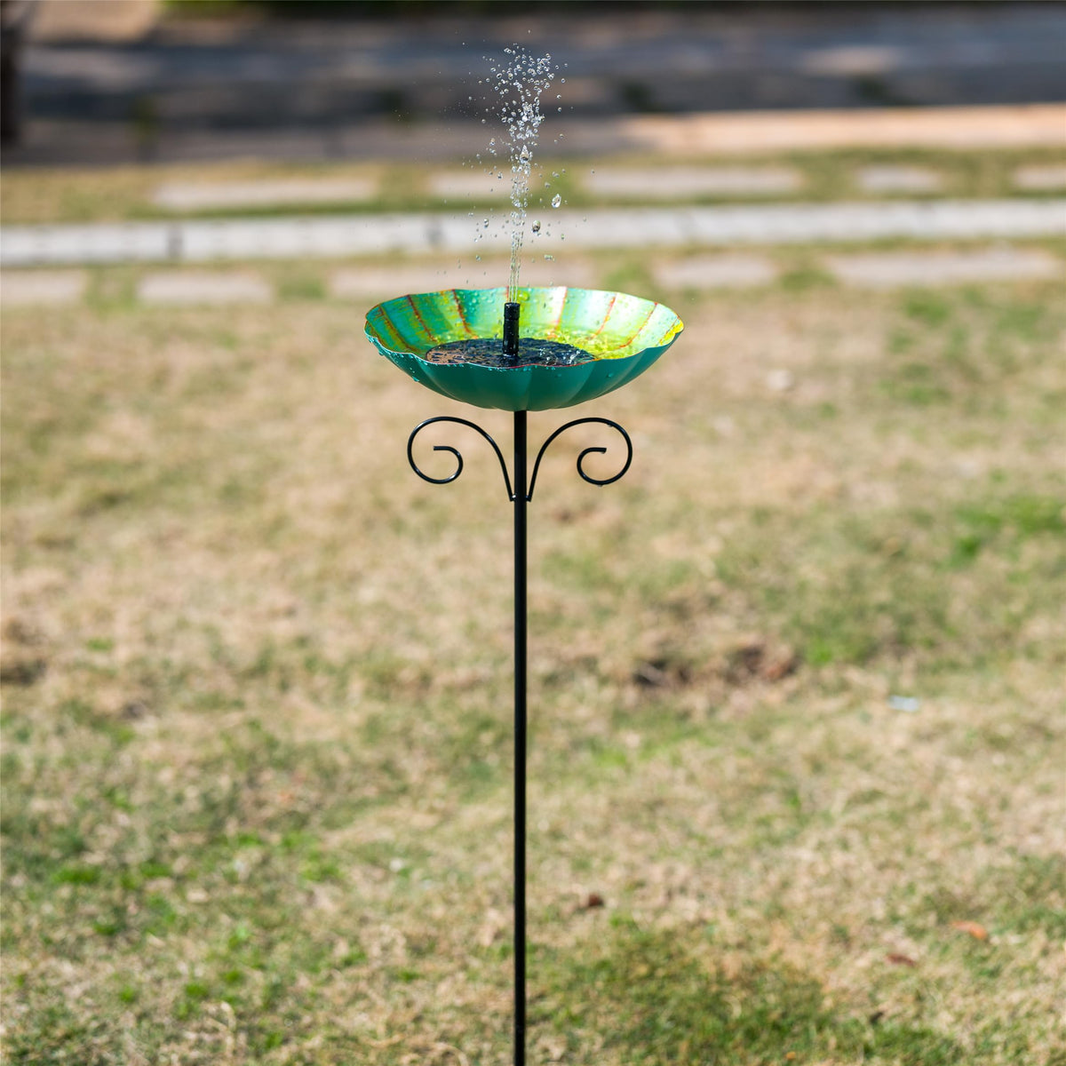 Qipade bird bath bowl with 10-inch diameter provides easy access to water.