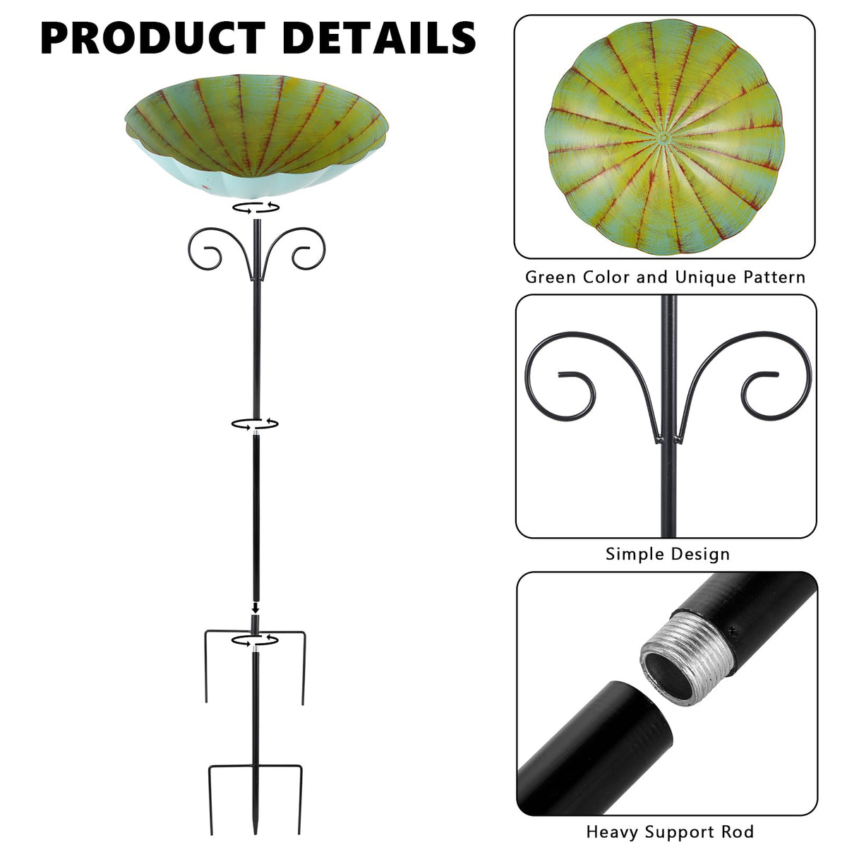 Qipade bird bath doubles as feeder when seeds are added.