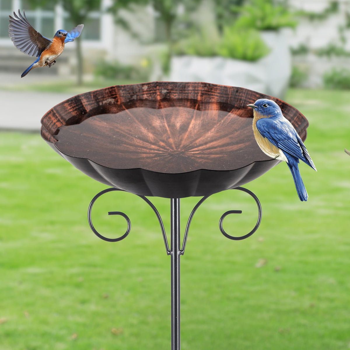 Qipade bird bath stand 30-inch tall attracts birds to your garden