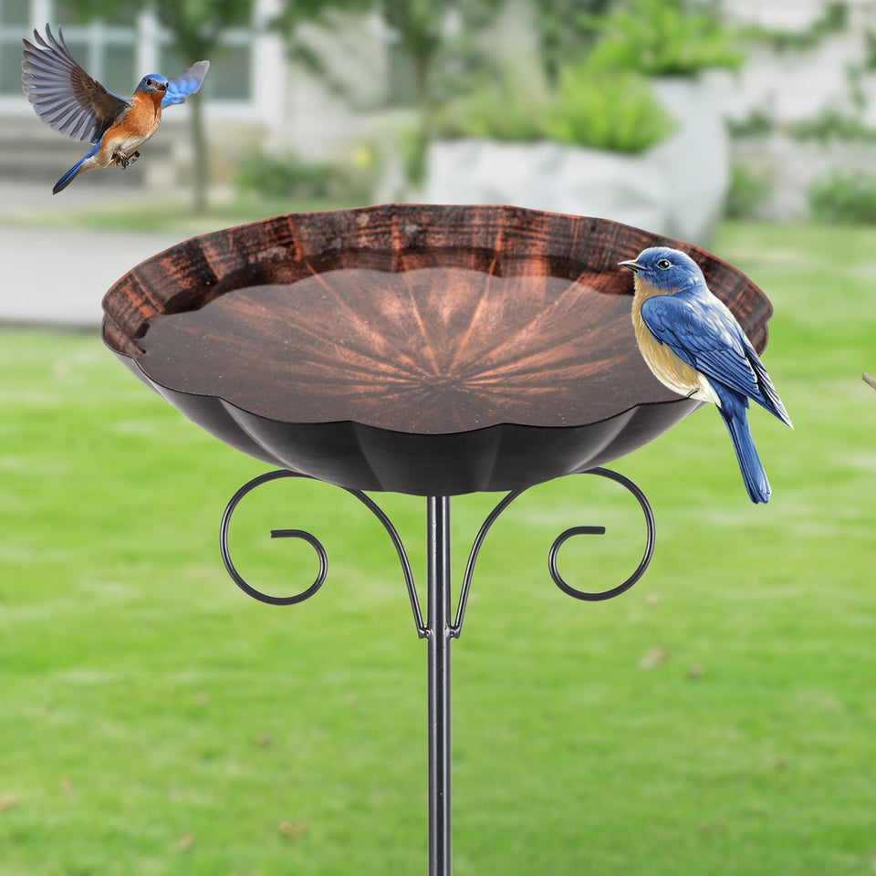 Qipade bird bath stand 30-inch tall attracts birds to your garden