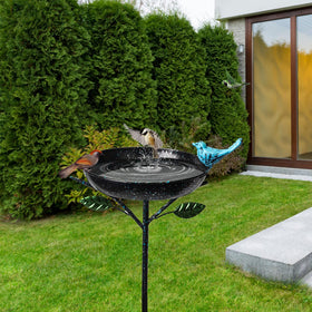 Qipade bird bath enhances garden charm and invites birds to share space.