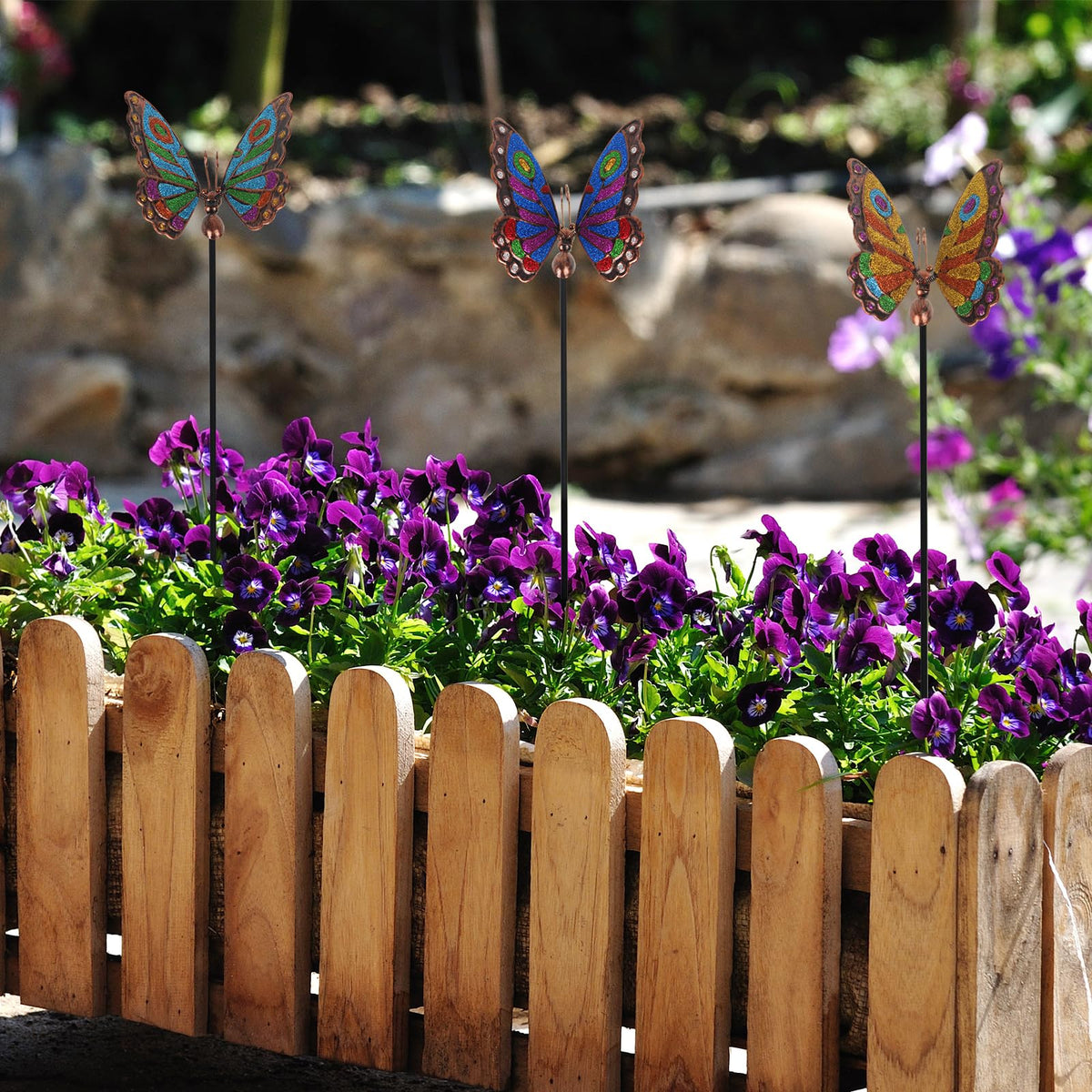 Qipade butterfly garden stake gift idea for springtime home gardens.