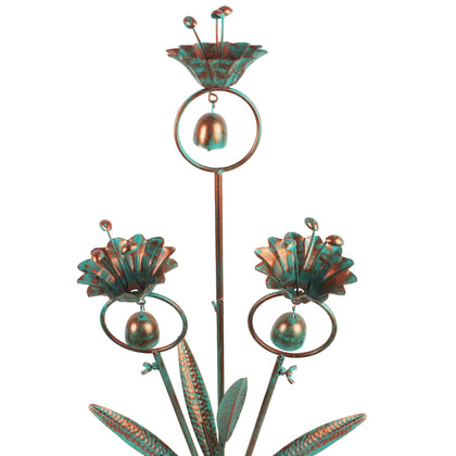 Qipade Calla Lily garden stake with bells adds ambient chime to outdoor spaces.