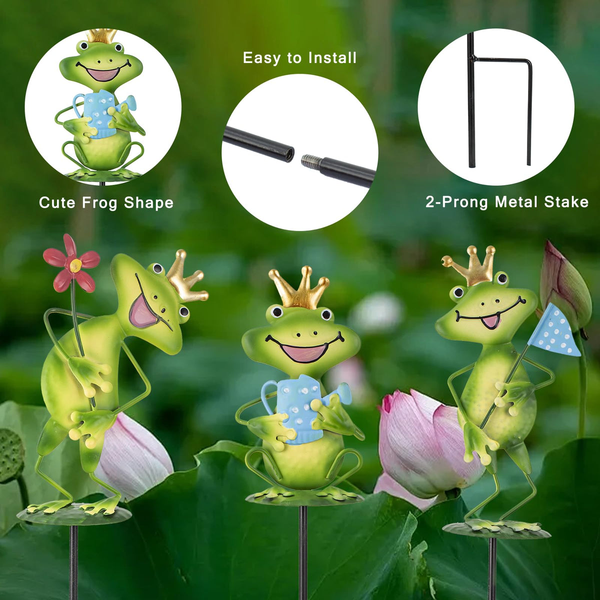 Qipade durable metal garden stakes with protective coating resist weathering and fading