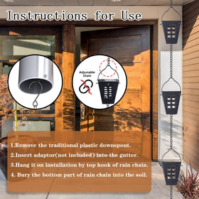 Qipade durable rain chain withstands wind and rain in any season
