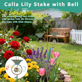 Qipade floral decor stake fits patios, walkways, and entryways.