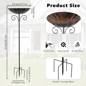 Qipade metal bath stake base 5-prongs provides stable support in wind