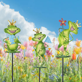 Qipade outdoor pathway decor frogs lining a garden path for visual interest