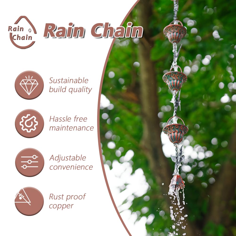 Bronze-coated metal finish resists rust for durable outdoor use