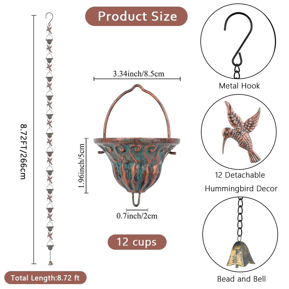 Detachable hummingbird decor adds vintage charm to your gutter system