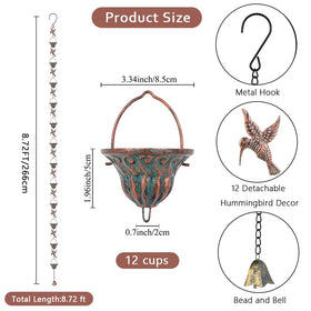 Detachable hummingbird decor adds vintage charm to your gutter system