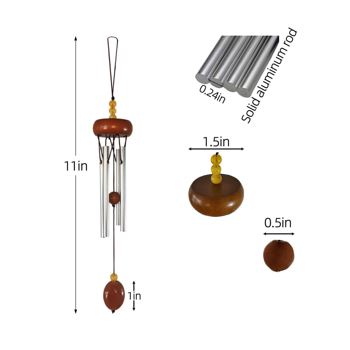 QIPAN indoor wind chimes yellow on windowsill produce pleasant tones.