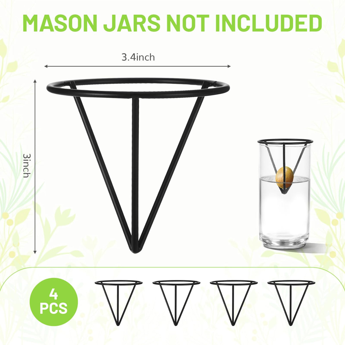 Qiuruoo propagation vase kit with metal shelves supports safe seed growth above water.
