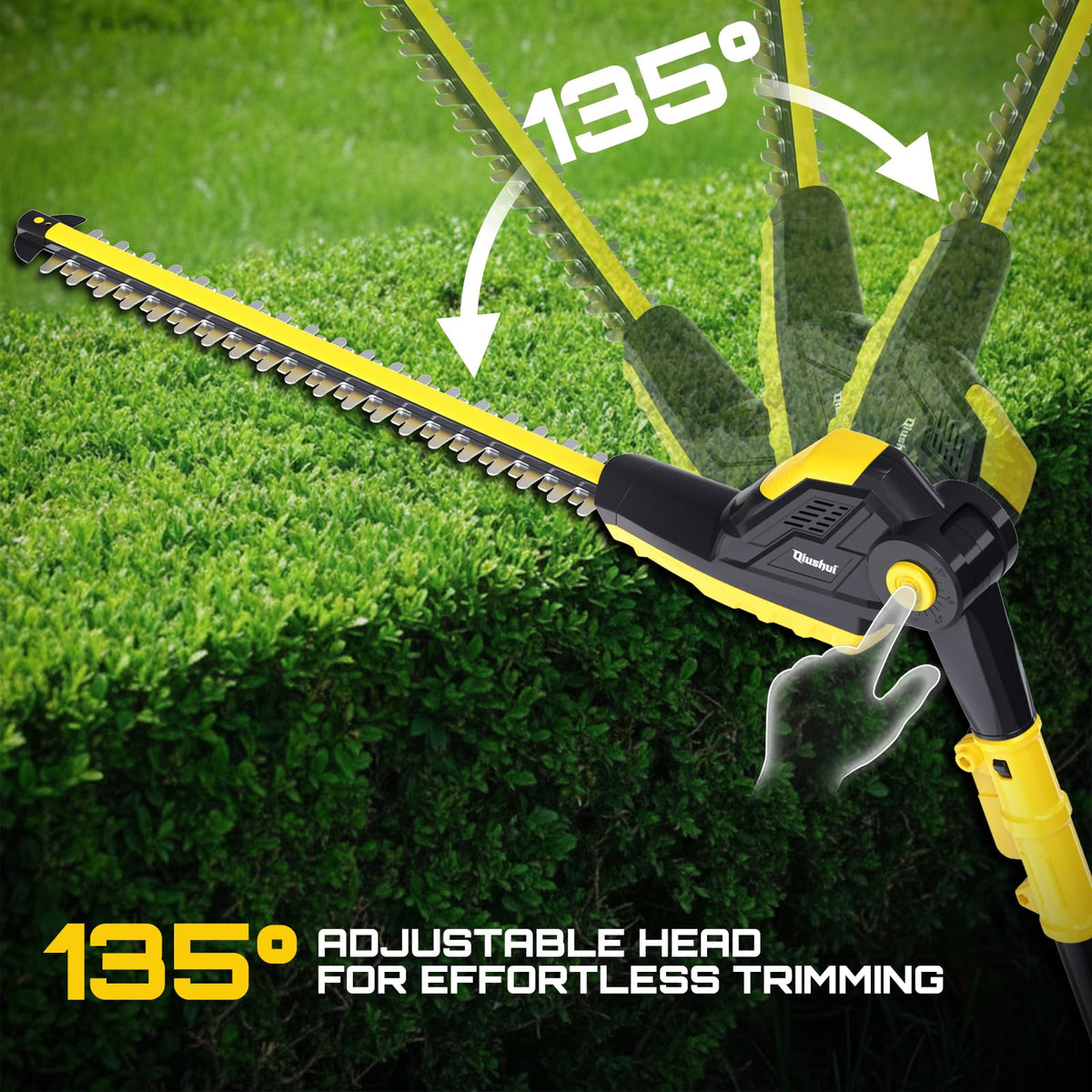 Qiushui lightweight hedge trimmer reduces fatigue during long sessions.