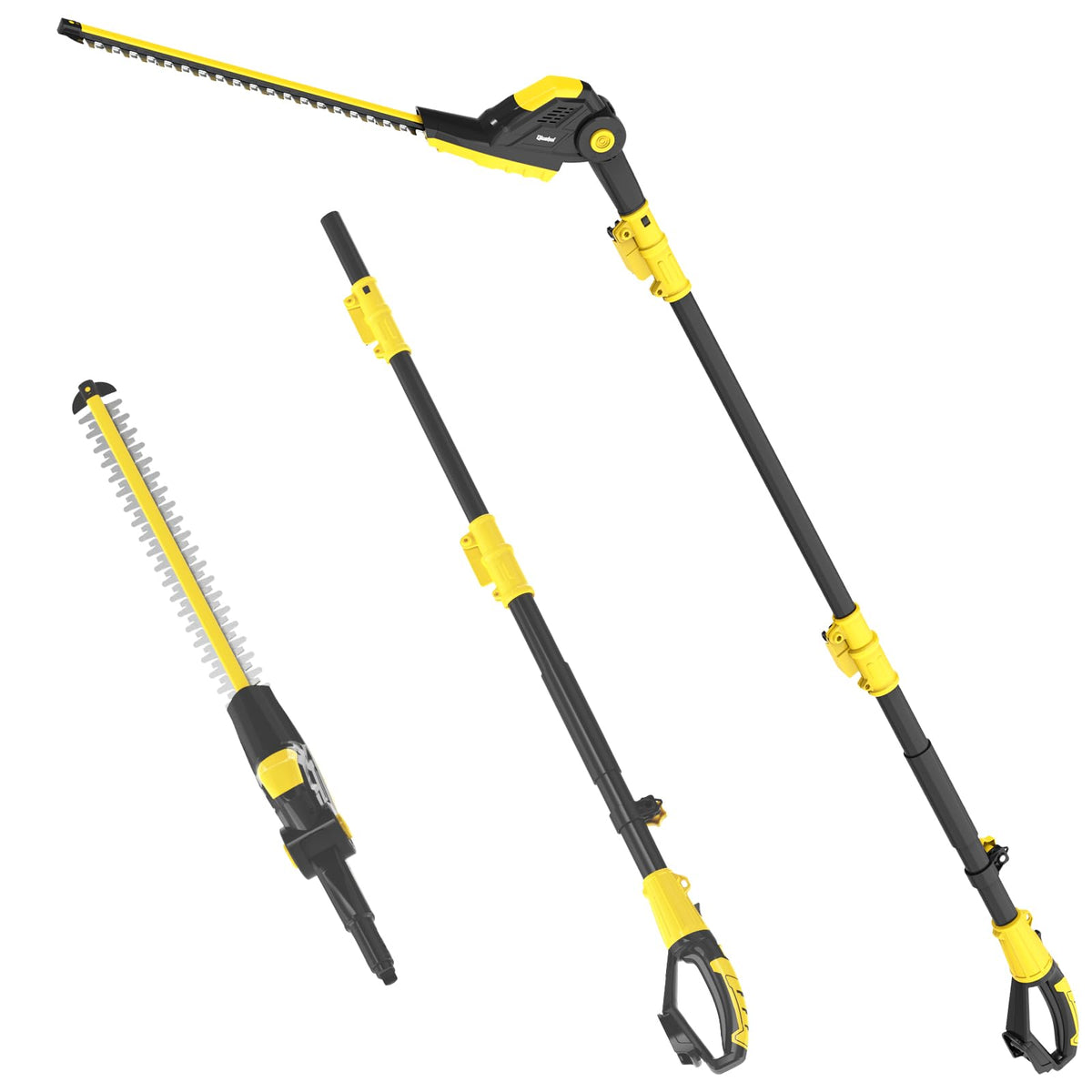 Qiushui pole hedge trimmer with 16-inch blade for precise hedge shaping.