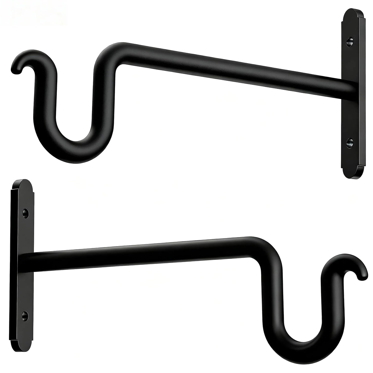 Qiuzido hanging plant bracket 10inch curved end enhances porch decor.