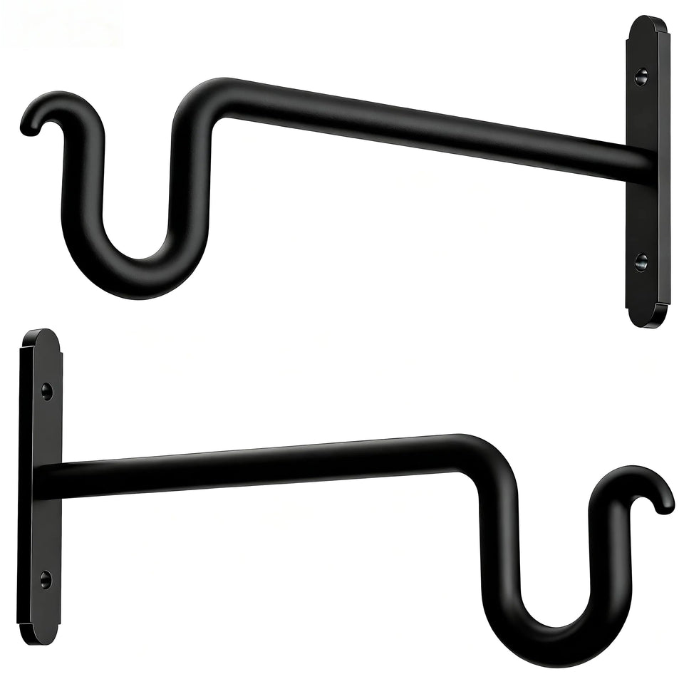 Qiuzido hanging plant bracket 10inch curved end enhances porch decor.