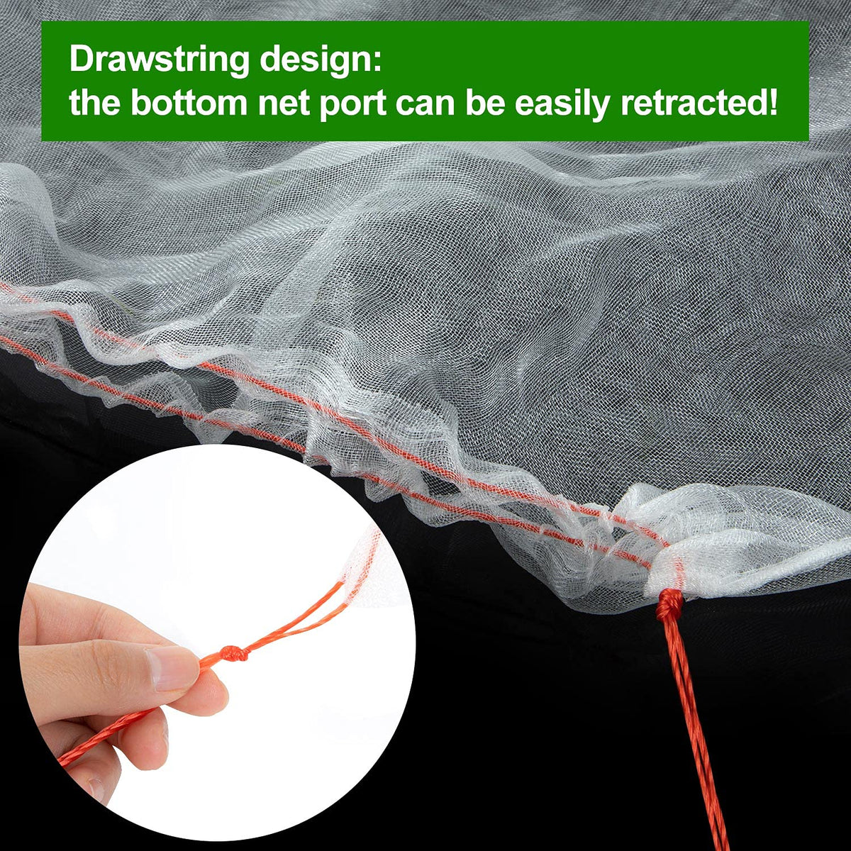 QiWeiFaCai netting doubles as light bird cage cover for delicate fruits.