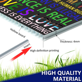 Qiyeyeye Weather-resistant corrugated plastic keeps sign legible in rain or sun.