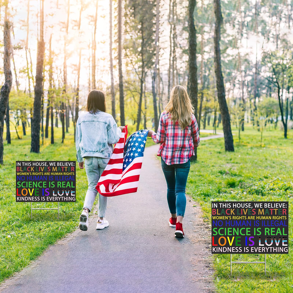 Qiyeyeye 18x12 inch yard sign compact yet highly visible for gatherings.
