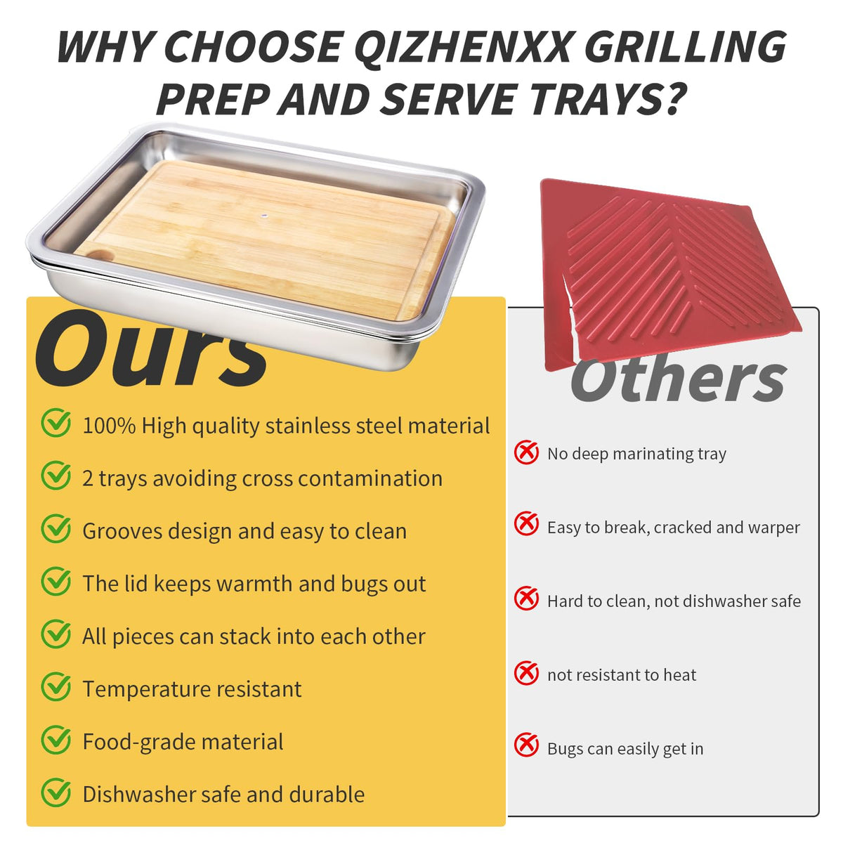 QIZHENXX complete grill set – versatile prep and serving kit