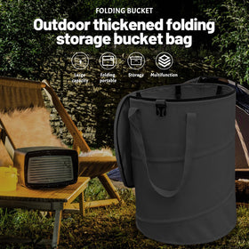 QJXX 24-gallon foldable trash bin collapses for easy storage after trips