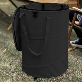 QJXX pop-up camping trash can with lid keeps campsite tidy and contained