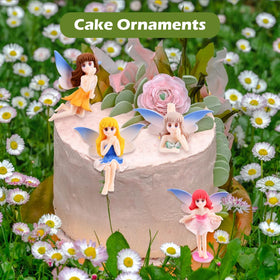 QKDS yellow flying fairy figurine creates a playful garden accent.