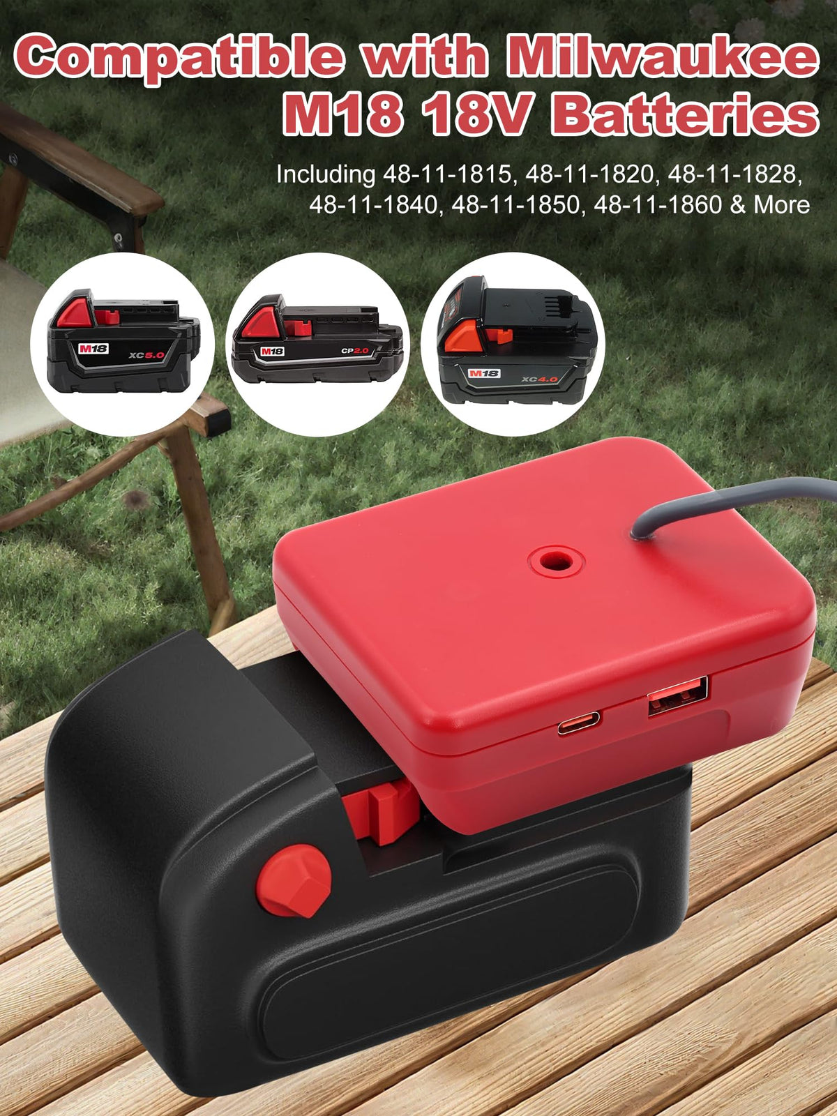 Red DC power cable offers clear visibility and easy connection