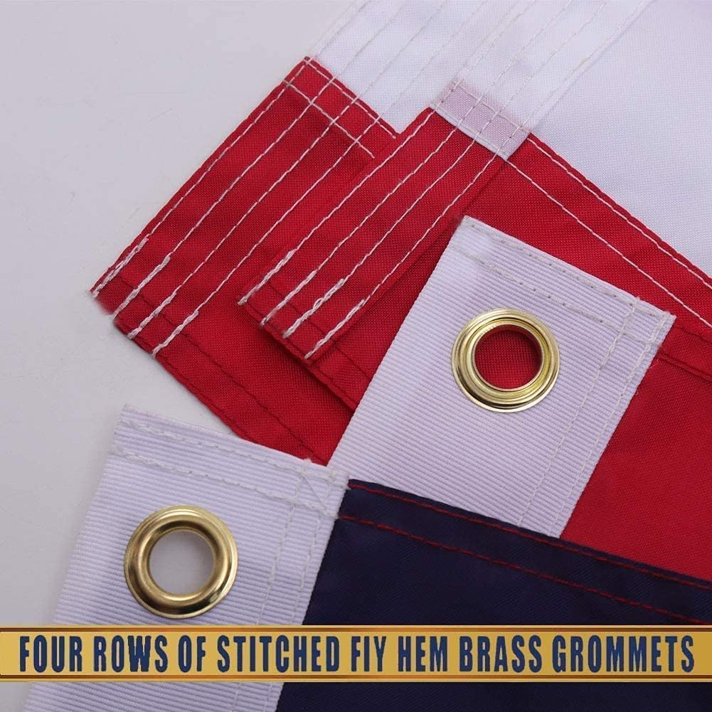 QLASH flag with brass grommets and reinforced header for secure mounting.