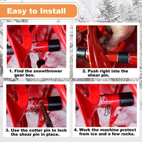 Qloby 1-4 inch diameter pins for quick compatibility with common snowblowers