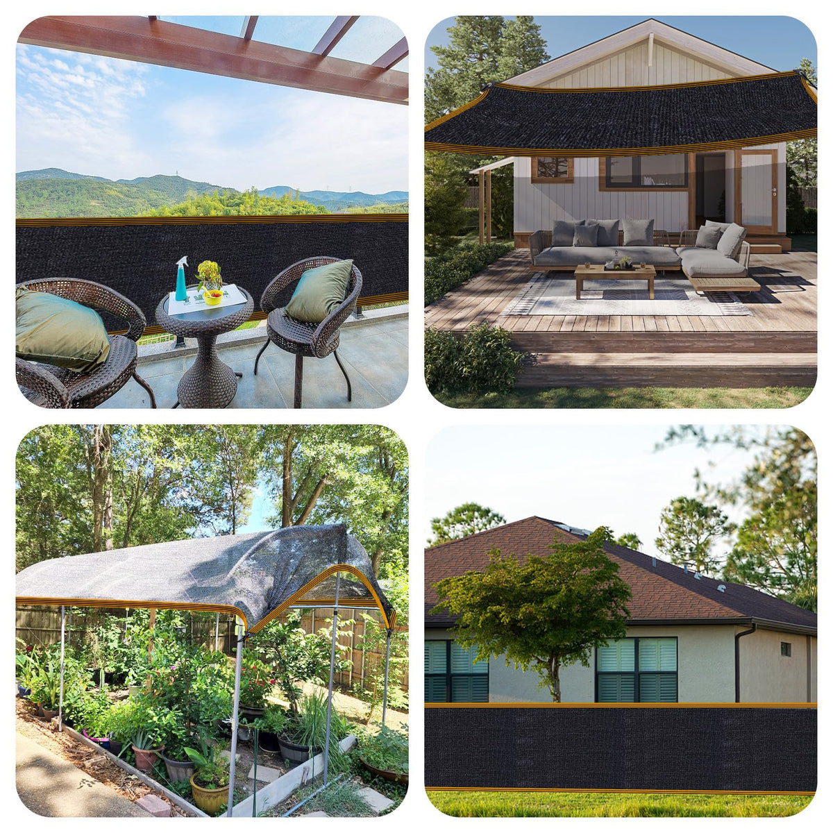 QLOFEI shade cloth protects plants and pets from harsh sun.