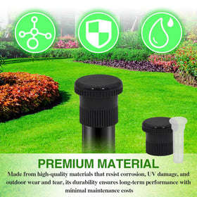Qmagic nozzle cover replacement in black fits Hunter Pro heads, sealing unused zones.
