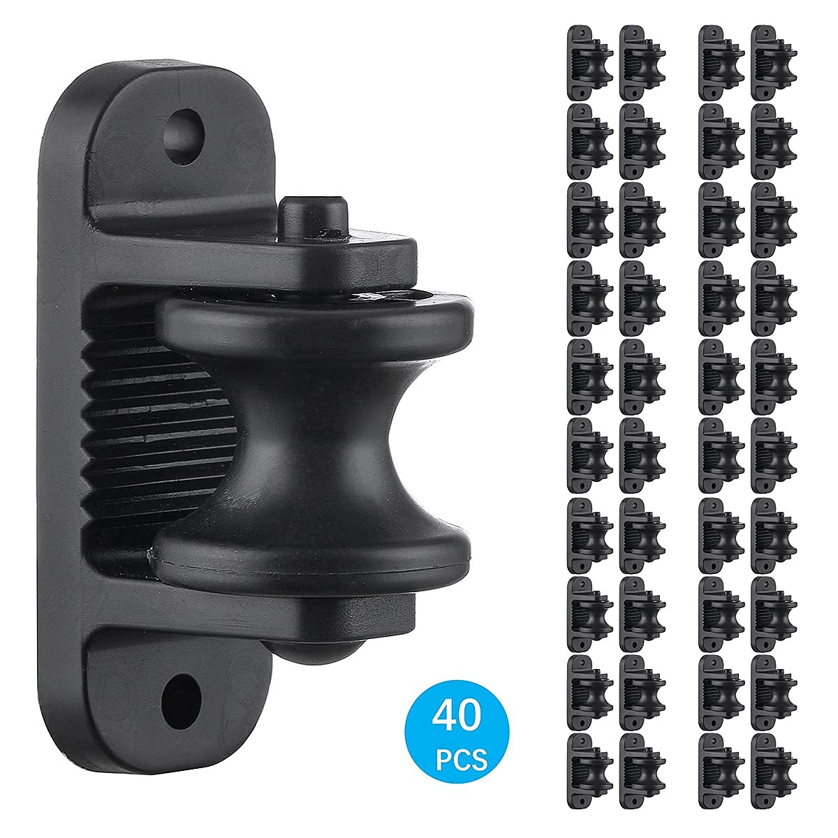 QMARK 40-pack insulators for large fence projects in black