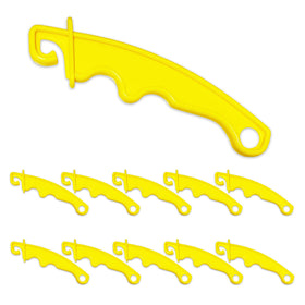 QMARK electric fence gate handle yellow 8in with insulated grip for safe operation.