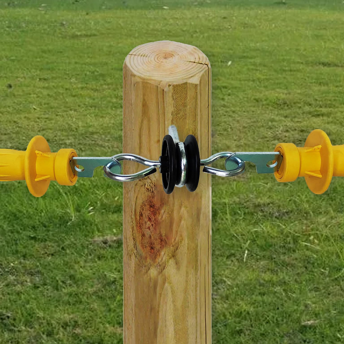 QMARK installation scene showing anchors in use on a fence