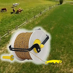 QMARK yellow plastic gate handle with secure grip for quick gate access.