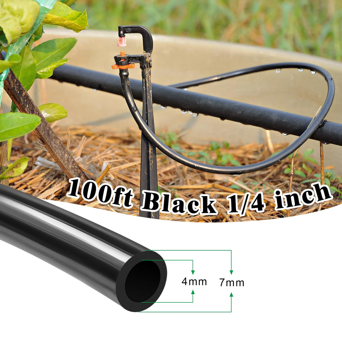 QMET roll of 1-4in drip tubing ideal for compact storage.