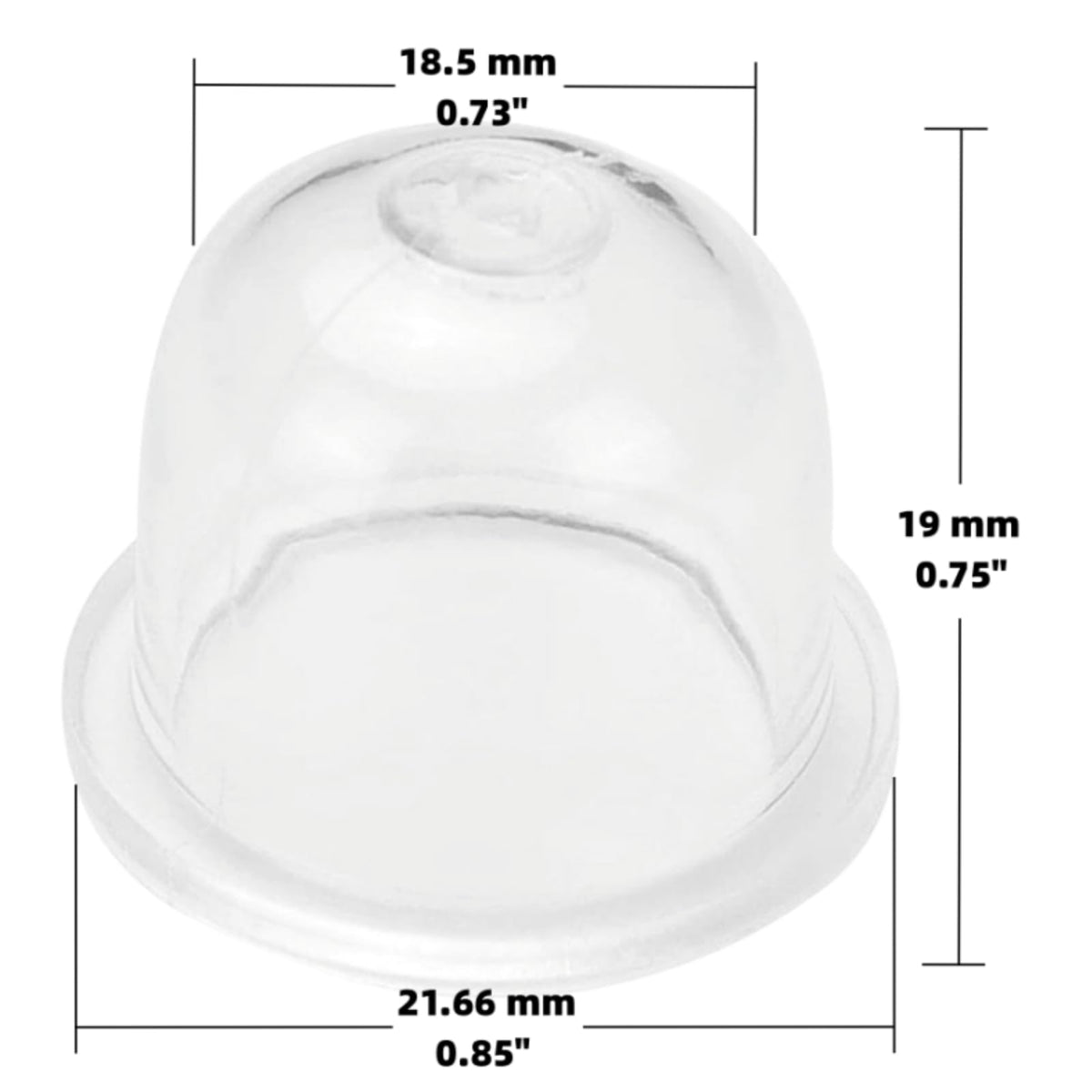 QMTCYXGS carburetor primer bulb 6pk side view for easy replacement